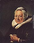 Portrait of a Woman Paintings - Portrait of an Old Woman by Gerrit Dou